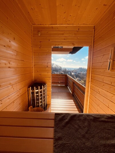 Private spa lodge with its own whirlpool/sauna and home cinema