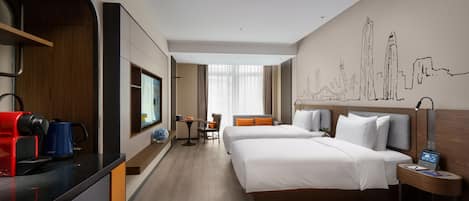 Ropa de cama de alta calidad y cortinas opacas