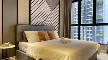 2 bedrooms, internet, bed sheets