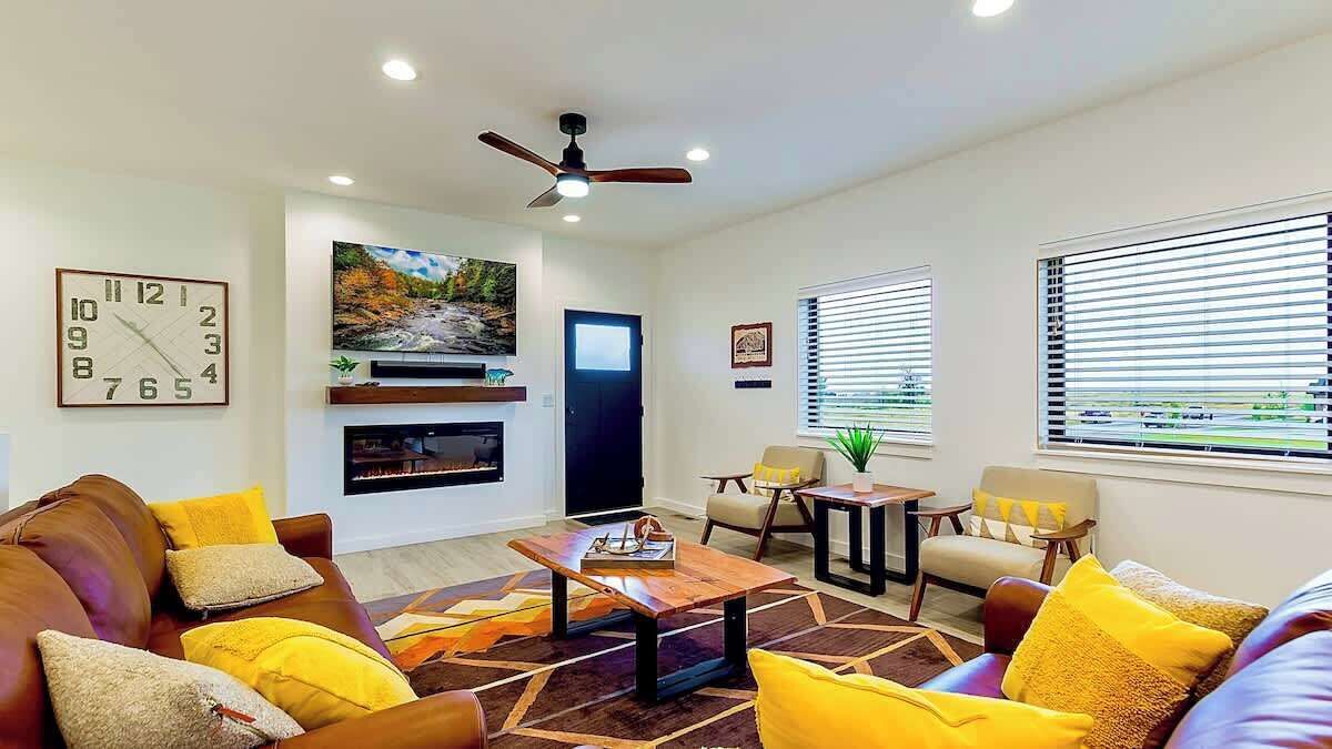 TV connectée, cheminée, Netflix, Hulu