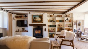 Televisión y chimenea 