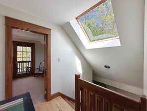 upstairs hall looking in to queen bedroom - Bear Necessities - 2BR, sleeps up to 6, amazing view, hot tub + free Biltmore tix (Sylva)