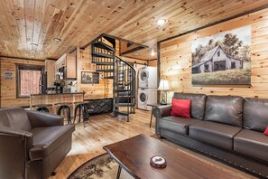 Smart TV, fireplace, DVD player