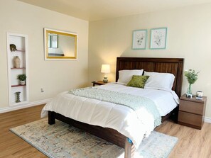 Iron/ironing board, travel crib, WiFi, bed sheets