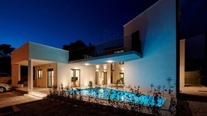 A modern two-story house with a swimming pool, large windows, and a balcony. - Modern Villa AdriaStar with a swimming pool (Dugi Rat)
