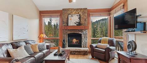 Télévision, cheminée