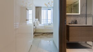 Appartamento Deluxe | Bagno | Doccia, soffione a pioggia, asciugacapelli, bidet