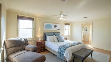 4 bedrooms, iron/ironing board, travel cot, WiFi