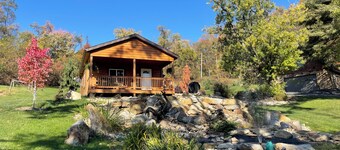 LILY PAD:  Cozy Cabin with Unique Charm overlooking small pond on our property.