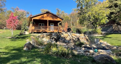 LILY PAD: Cozy Cabin with Unique Charm overlooking small pond on our property.
