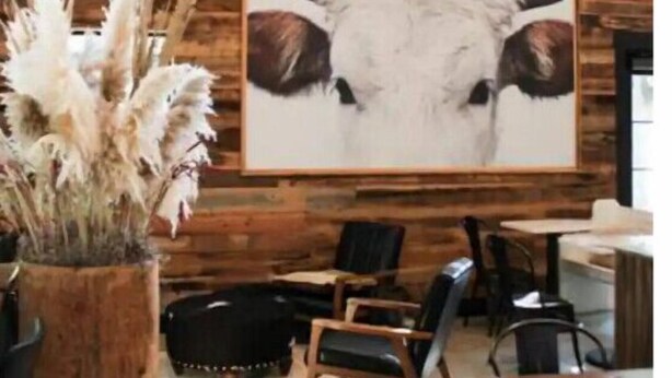A rustic interior with wooden walls, a large framed animal print, and a vase of pampas grass. - 2 minutes to downtown! Hill Country Luxury Duplex TX Wine Trail - Home B (Johnson City)