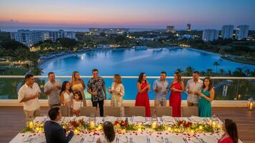 Outdoor banquet area
