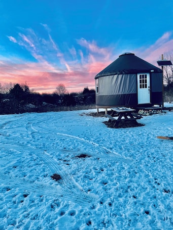 Exterior. Off the Grid Yurt Camping