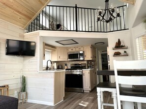 Private kitchen - The Tiny Boho Bear Cabin (Show Low)