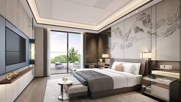 Premium bedding, down duvets, Select Comfort beds, minibar