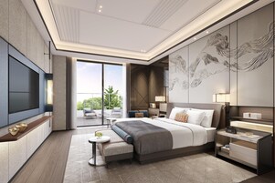 Premium bedding, down comforters, Select Comfort beds, minibar