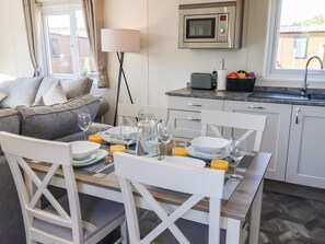 Fridge, dishwasher, electric kettle, toaster