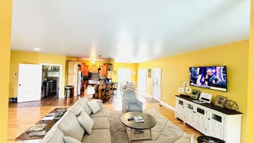 Smart TV, DVD player, foosball, table tennis