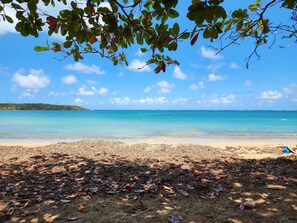 Chaises longues, serviettes de plage