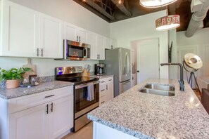 Fridge, microwave, oven