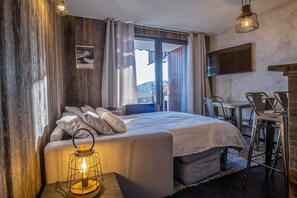 1 bedroom, bed sheets - Appartement du Rif - Welkeys (Huez)