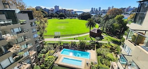 Outdoor pool - Penthouse Apartment With Massive Private Terrace + Parking + 2 Pools + Views (Rushcutters Bay)