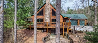 Log Cabin in Waupaca- Wooded Lot, Poker Table