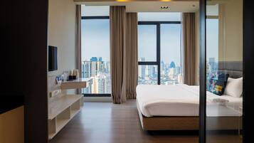 Deluxe-sviitti | 1 makuuhuone, silitysrauta/-lauta, ilmainen Wi-Fi, vuodevaatteet