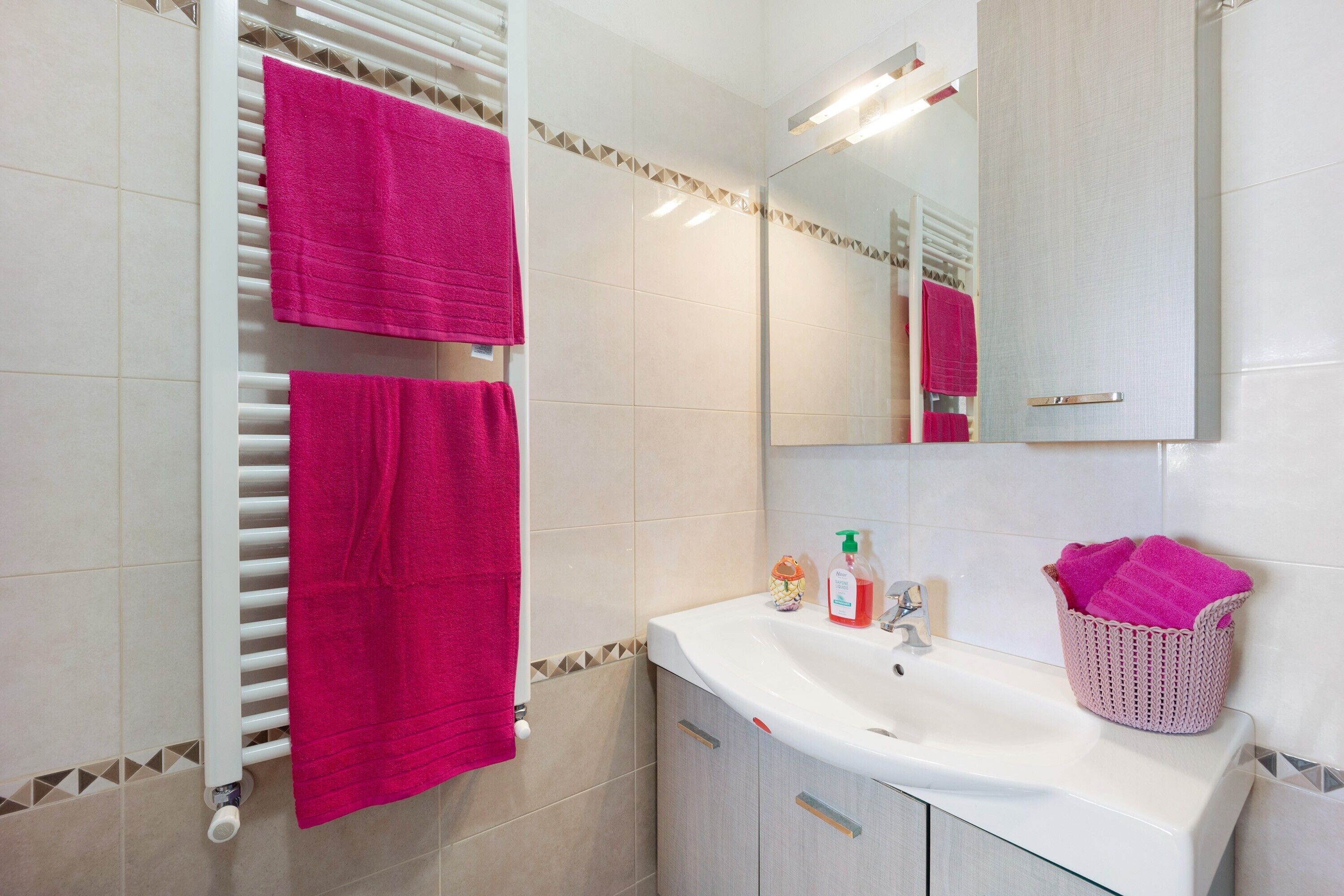 Dusche, Haartrockner, Handtücher