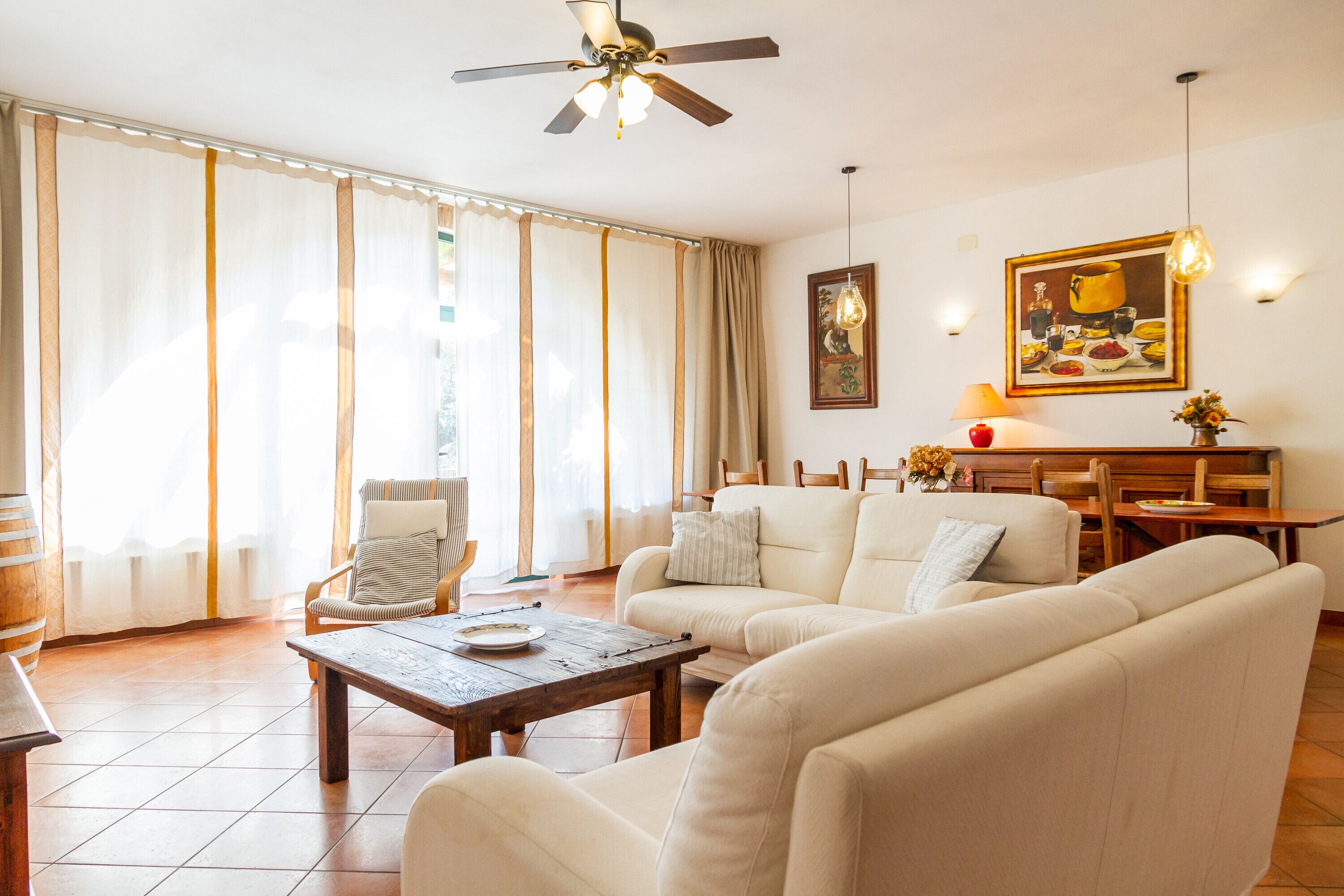 Télévision, cheminée, table de tennis de table