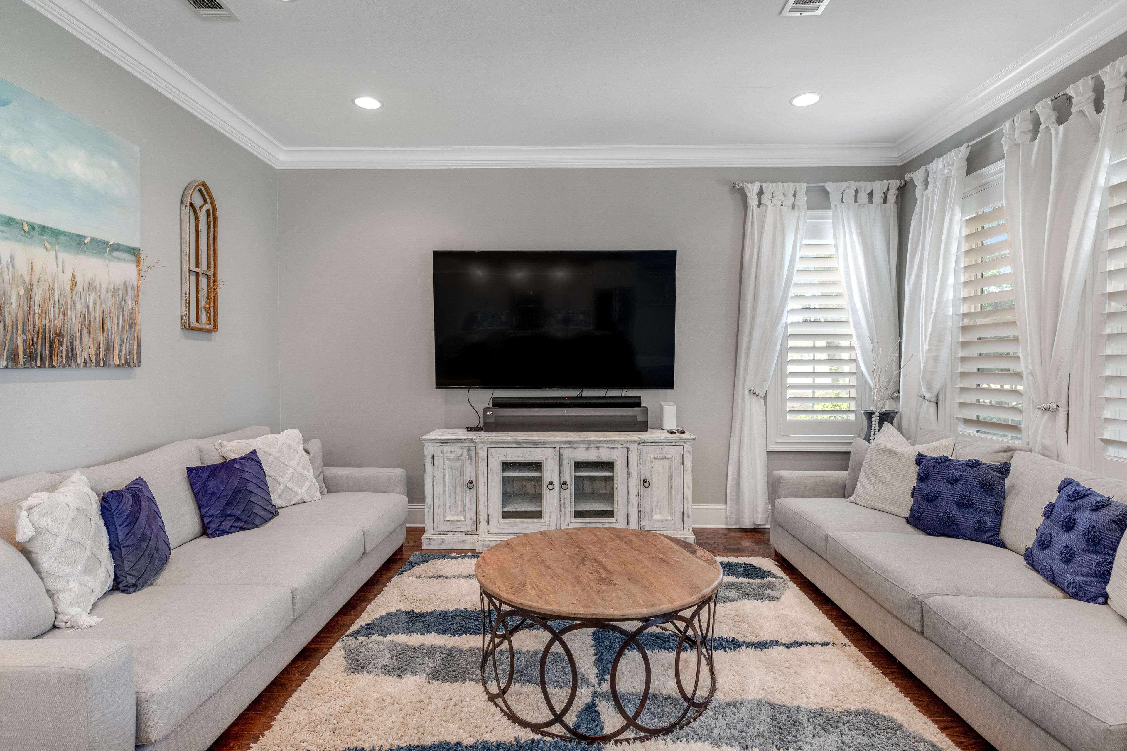 Sunny getaway with a golf cart, patio, grill, & AC - pool, hot tub, and tennis