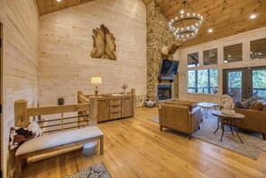 TV, fireplace, video games, offices