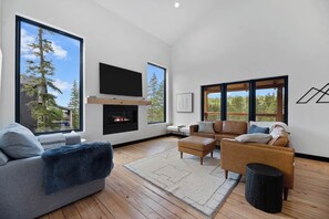 Smart TV, fireplace, video games, table football