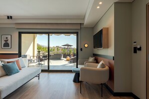 Thirtynine Suite | Living area | LCD TV - Thirtynine Urban Stay (Thessaloniki)