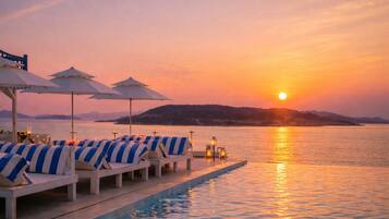 Indoor pool, seasonal outdoor pool, cabanas (surcharge)