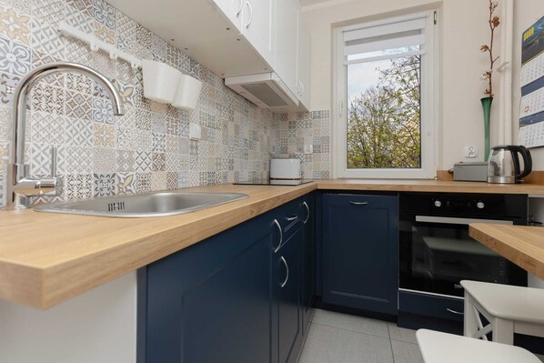 Fridge, oven, stovetop, dishwasher