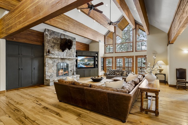 TV, fireplace, video games, table football