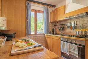 Family Chalet, Multiple Bedrooms, Mountainside (Alpine Chalet Metka at Lake Bohinj) | Private kitchen | Fridge, microwave, oven, stovetop - Alpine Chalet Metka at Lake Bohinj (Bohinj)