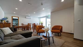 17-inch flat-screen TV with cable channels, toys