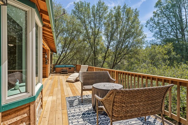 House, 3 Bedrooms | Terrace/patio - The Nut House - Lovely Home with Hot Tub by Yosemite Region Resorts (Groveland)