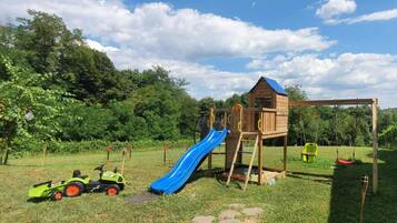 Family House, Multiple Bedrooms, 2 Bathrooms, Mountainside (Cozy House In Nature With Hot Tub) | Children’s area