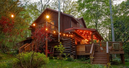 Log Cabin Hot Tub Getaway