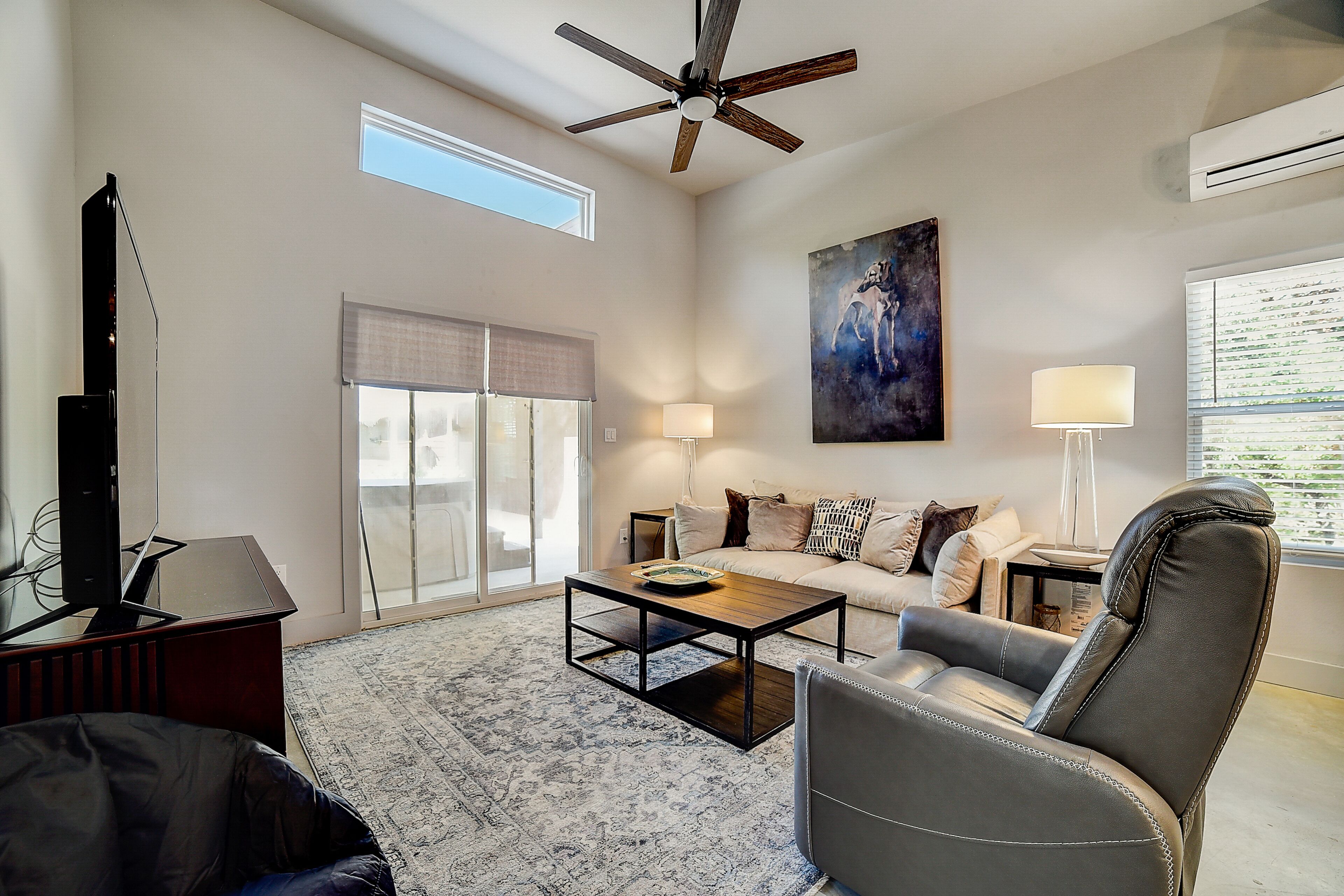 Dog-friendly home with private hot tub, porch, grill, AC, & W/D