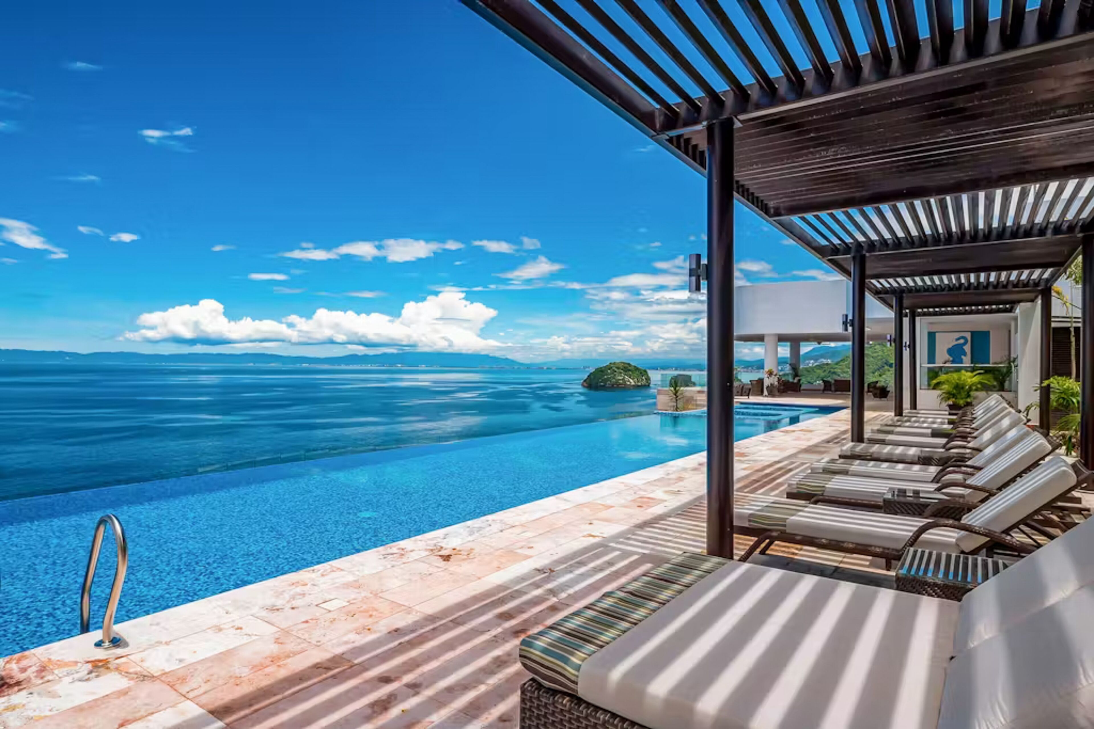 An infinity pool, a heated pool