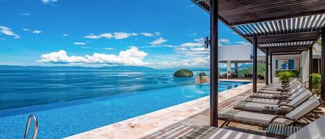 An infinity pool, a heated pool