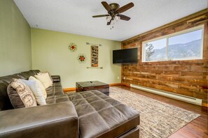 Älytelevisio, takka, videopelejä, kirjoja