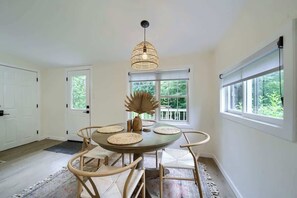 Dining - Boho Bungalow, Quiet Relaxing Cottage by the River (Bird in Hand)