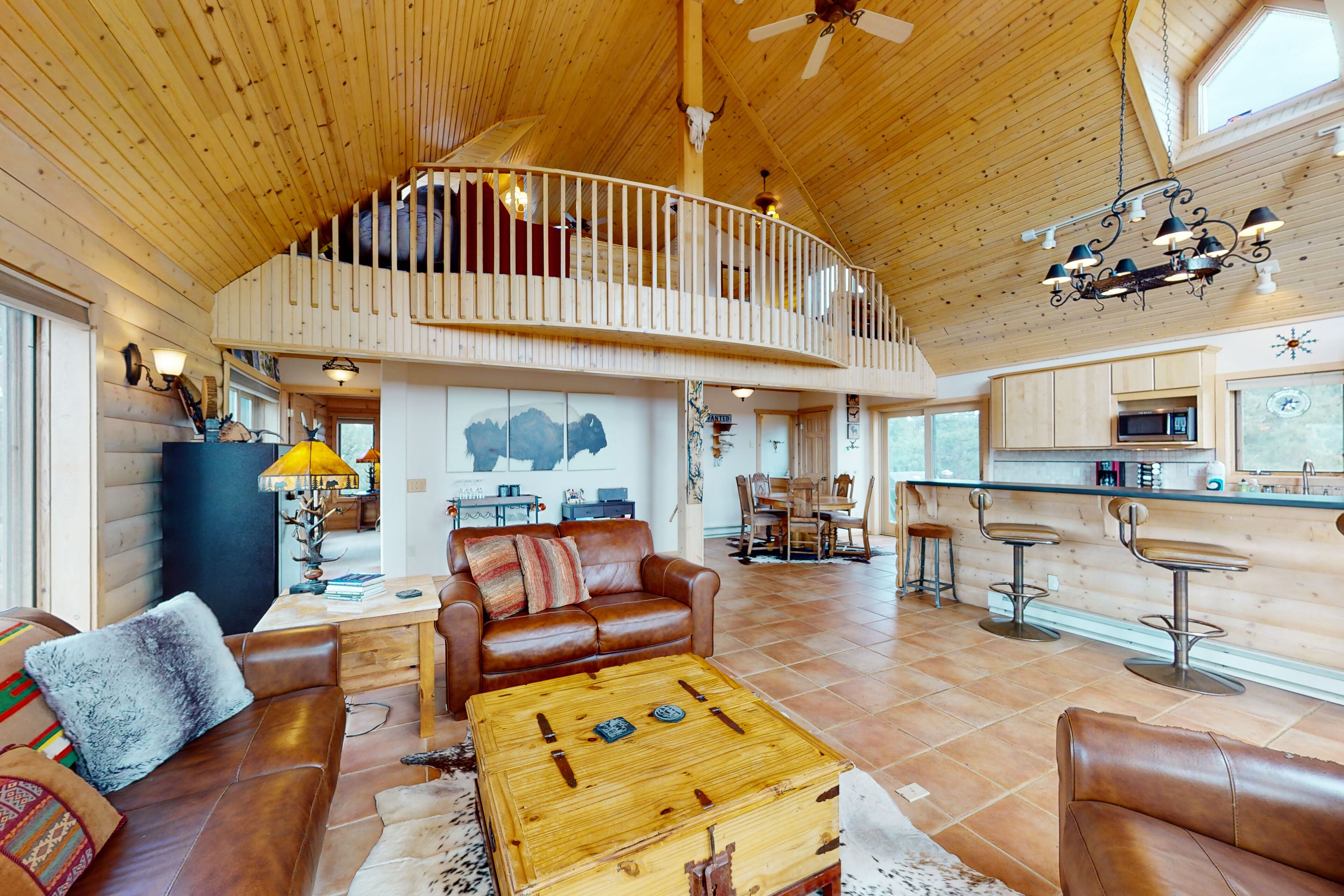 Secluded home on 5 acres with great mountain views, decks, wood stove & W/D