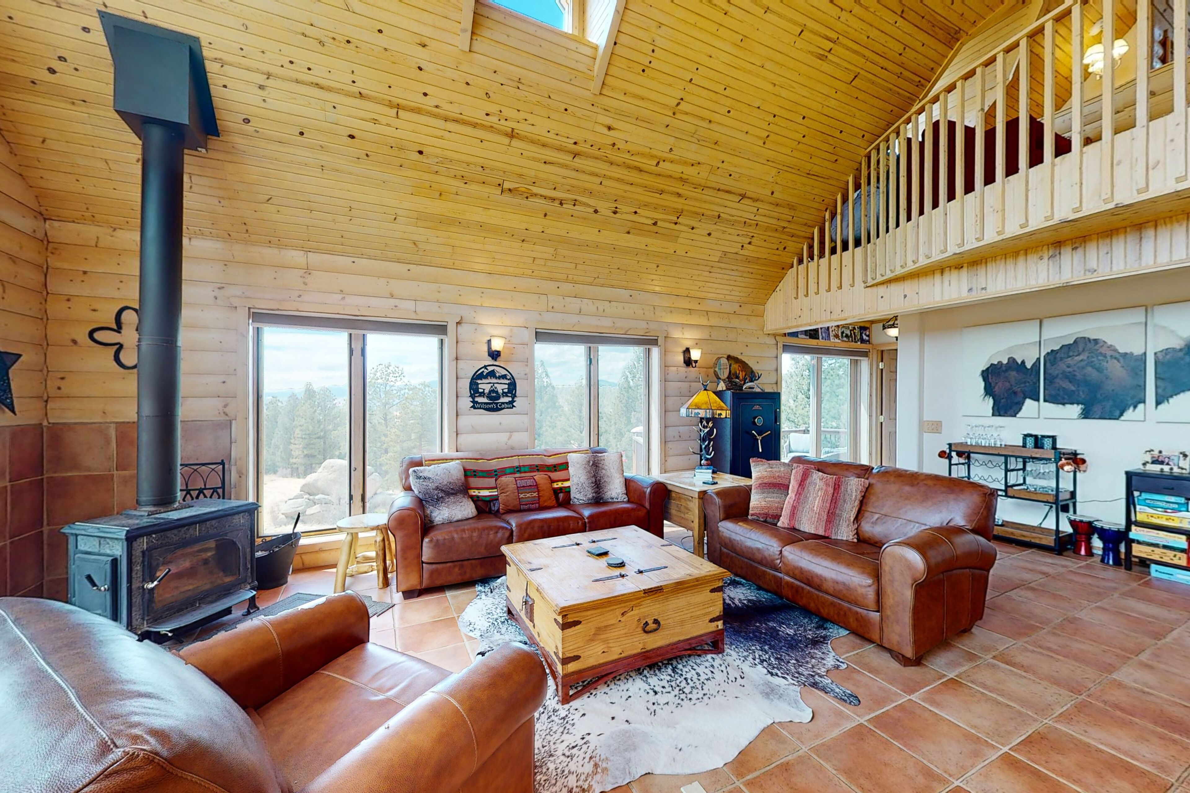 Secluded home on 5 acres with great mountain views, decks, wood stove & W/D