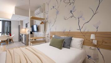 Een strijkplank/strijkijzer, gratis wifi, beddengoed